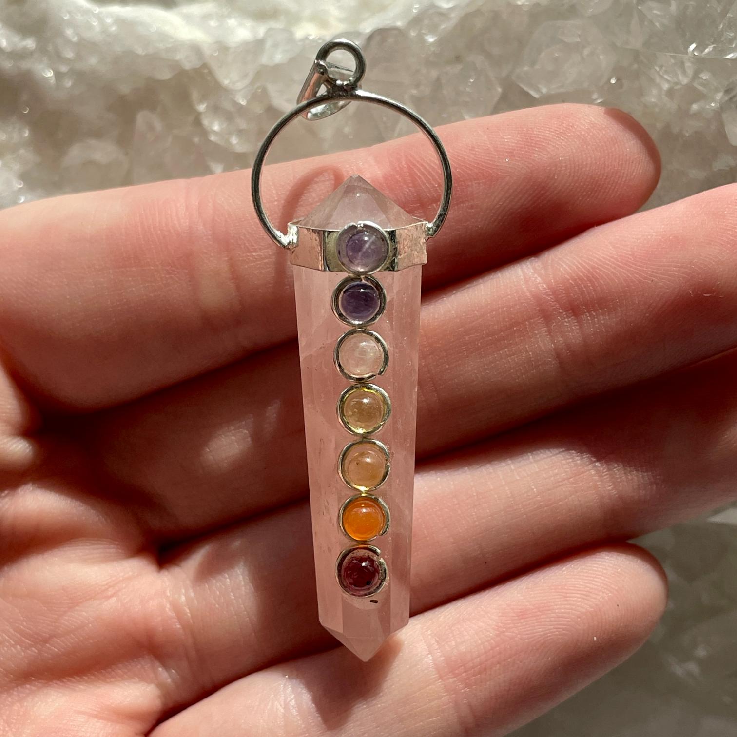 Rose Quartz - Chakra Pendant DT Rose Quartz - Chakra Pendant DT